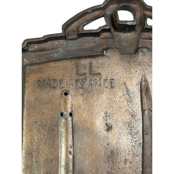 Vintage French Copper Paris Souvenir Wall Thermometer Plaque With Eiffel Tower D - Picture 3 of 7